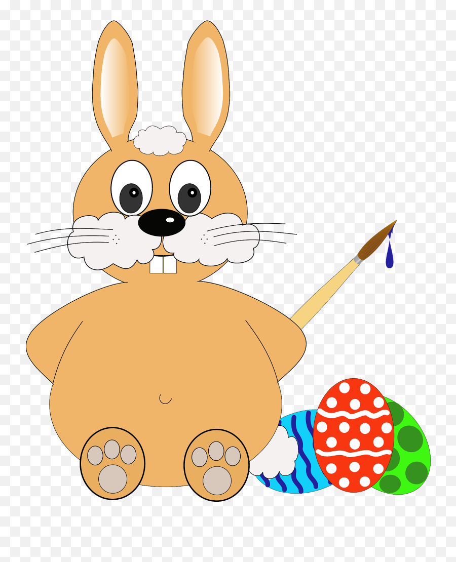 Rabbit Painting Easter Eggs Clipart Free Download - Easter Egg Painting Transparent Emoji,Easter Egg Clipart Black And White