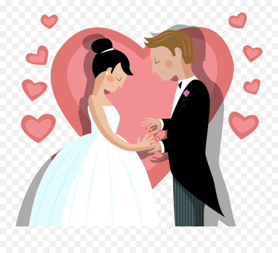 Marriage Clipart Wedding Card Picture - Ring Ceremony Couple Vector Png Emoji,Marriage Clipart
