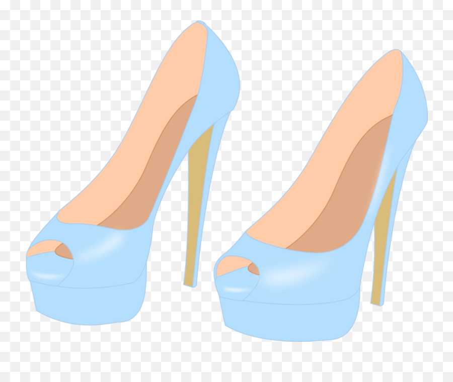 Electric Blue Peach Walking Shoe Png - Blue Heels Clipart Emoji,High Heel Clipart