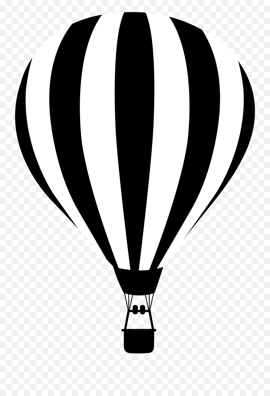 Black And White Hot Air Balloon As A - Hot Air Balloon Drawing Silhouette Emoji,Balloon Clipart Black And White