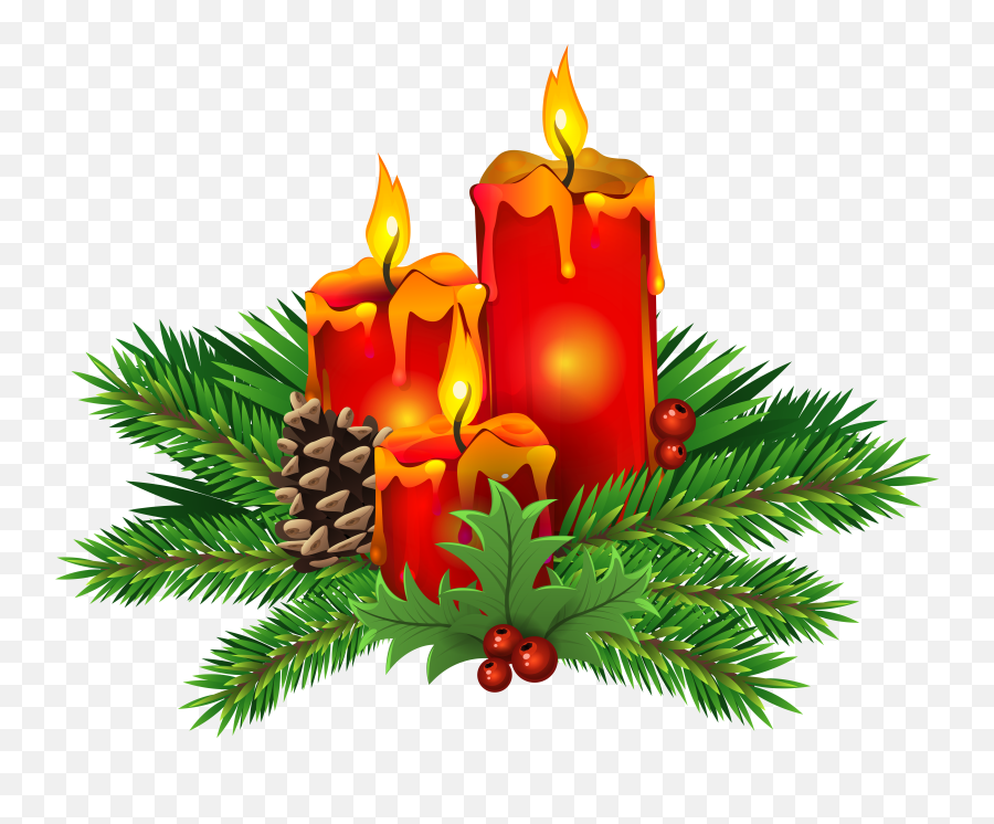 Christmas Candle Clipart Free Png Image - Christmas Candles Png Emoji,Candle Clipart