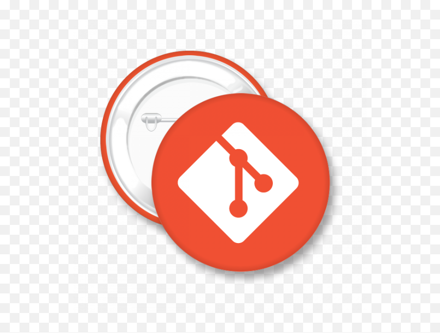 Git Versioning System Logo Pin Button Unixstickers - Git Emoji,Logo Programming Language