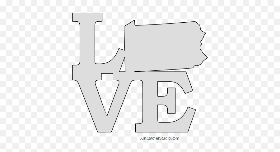 Pennsylvania U2013 Map Outline Printable State Shape Stencil Emoji,Wooden Cross Clipart Black And White