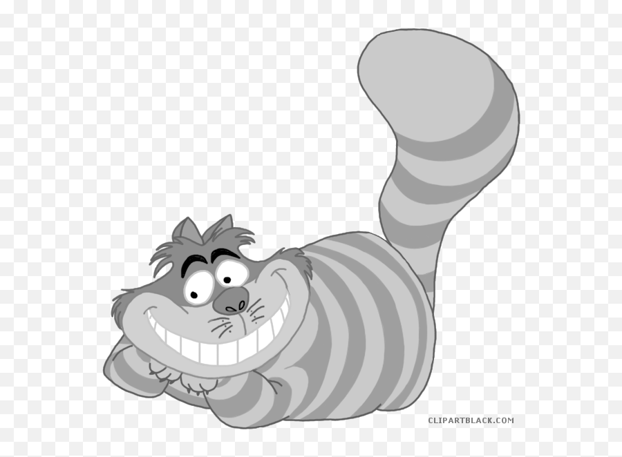 Cheshire Cat Clipart Black And White - Cheshire Cat Grin Characters Disney Cartoon Alice In Wonderland Emoji,Cat Clipart Black And White