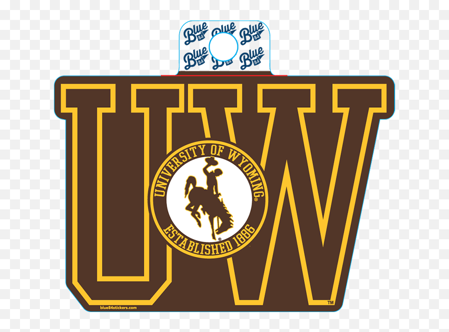 Blue 84 Uw Sticker University Store - Wyoming Cowboys Emoji,Uw Logo