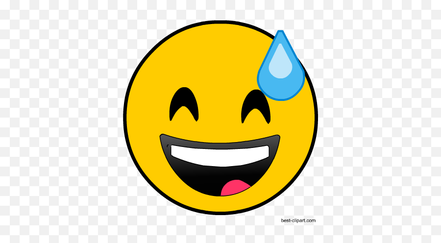 Laughing Face With Sweat Clip Art - Emoji Full Size Png,Laughing Face Png