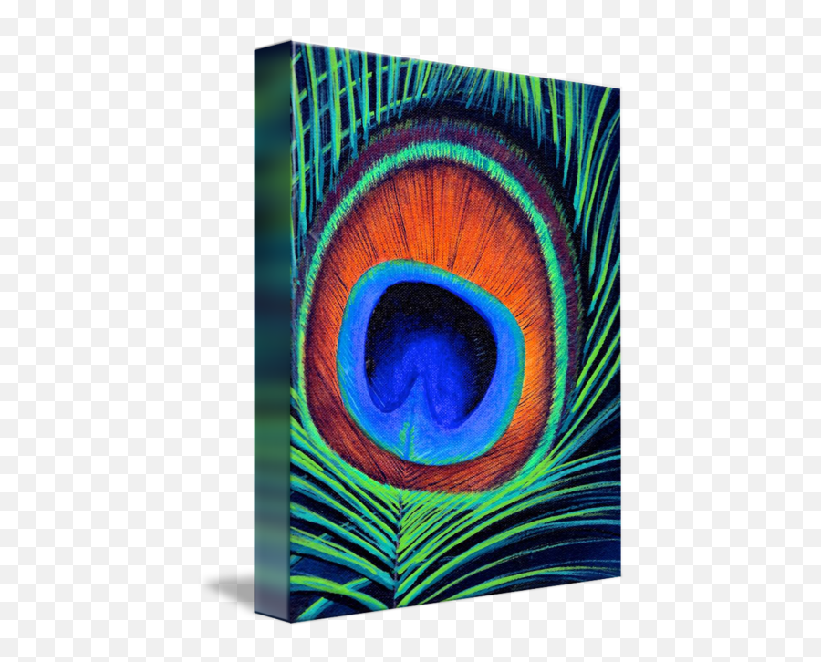 Peacock Feather Painting By Glauco Mendoza Emoji,Peacock Feather Logo