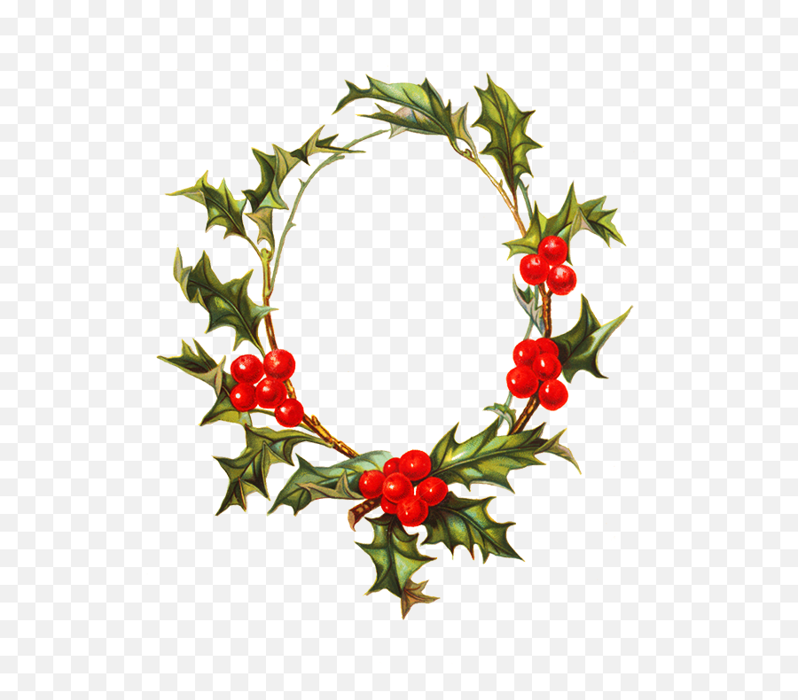 Christmas Holy Frame Made From Berries And Leaves Of Holy - Border Christmas Circle Png Emoji,Christmas Borders Clipart
