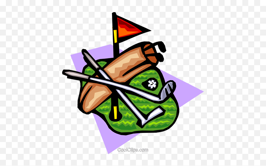 Golf Bag With Clubs And Putting Surface Royalty Free Vector - Language Emoji,Golf Clubs Clipart