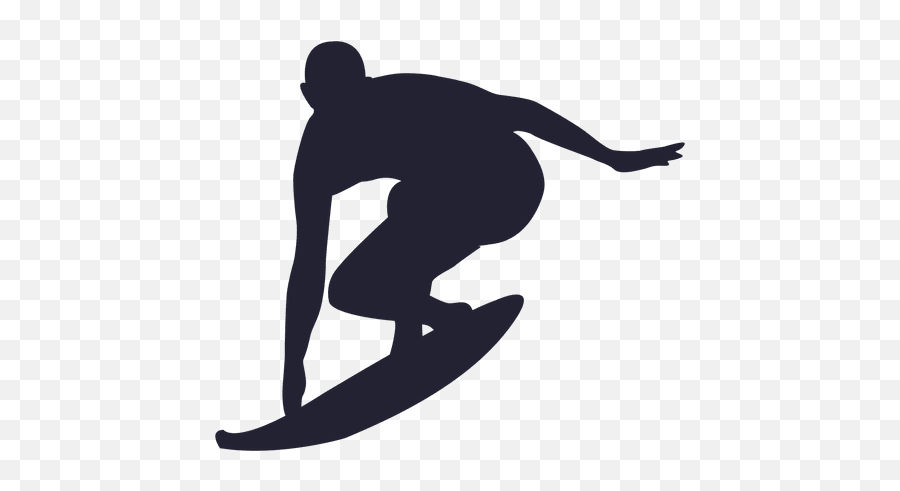 Big Wave Surfing Surfboard Silhouette - Surfer Clipart Png Emoji,Surfing Clipart