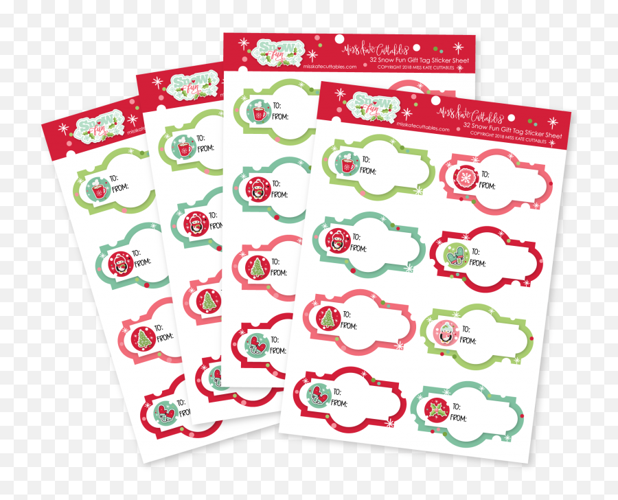 Snow Fun Gift Tag Sticker Packs - Dot Emoji,Gift Tag Png