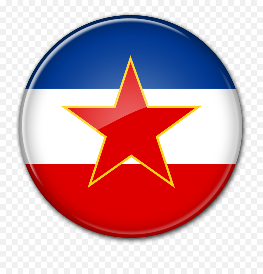 Runde Flagge Von Jugoslawien - Yugoslavia Flag Clipart Yugoslavia Round Flag Png Emoji,Usa Flagge Clipart