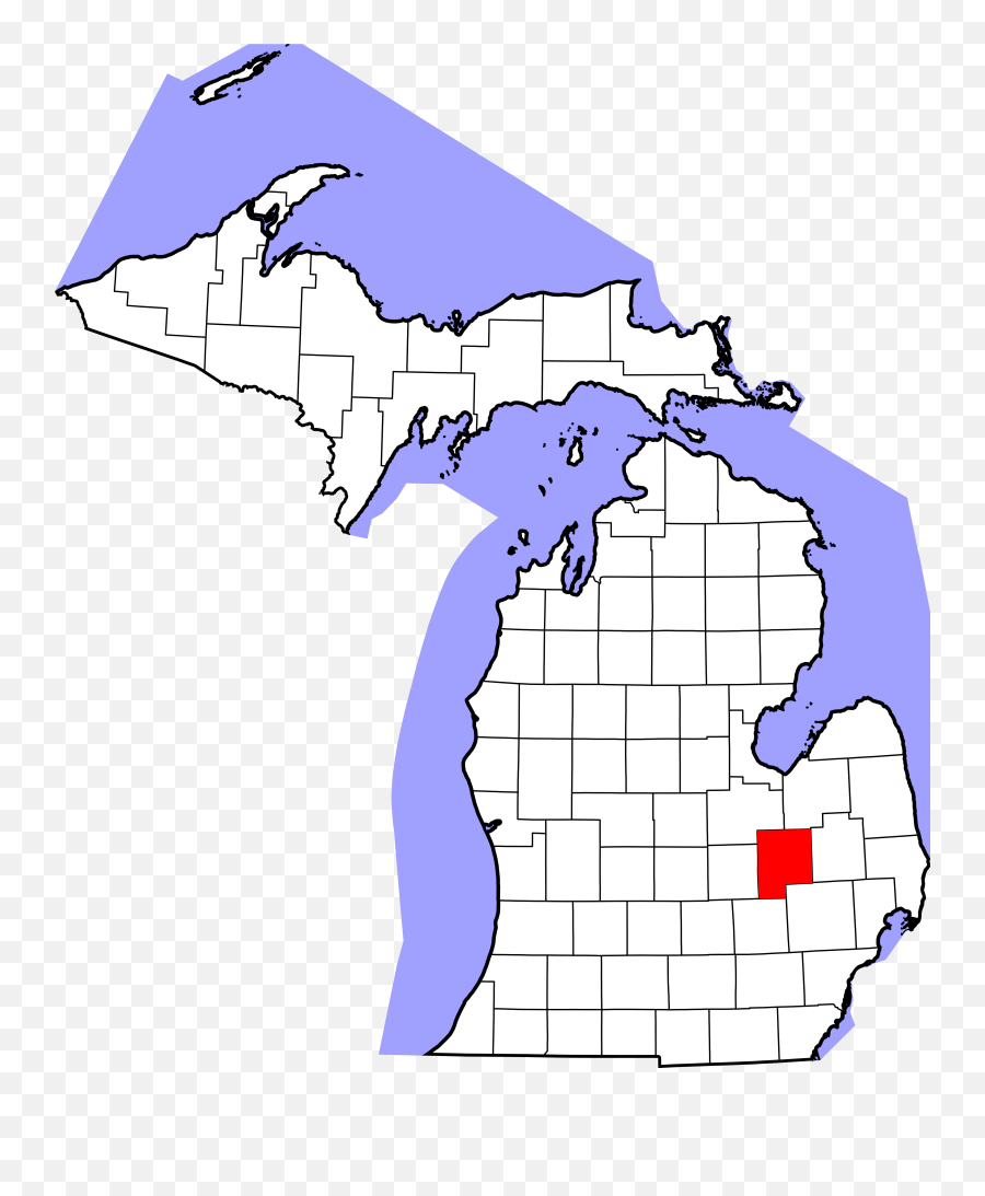 Map Of Michigan Highlighting - Oakland County Michigan Emoji,Michigan Outline Png