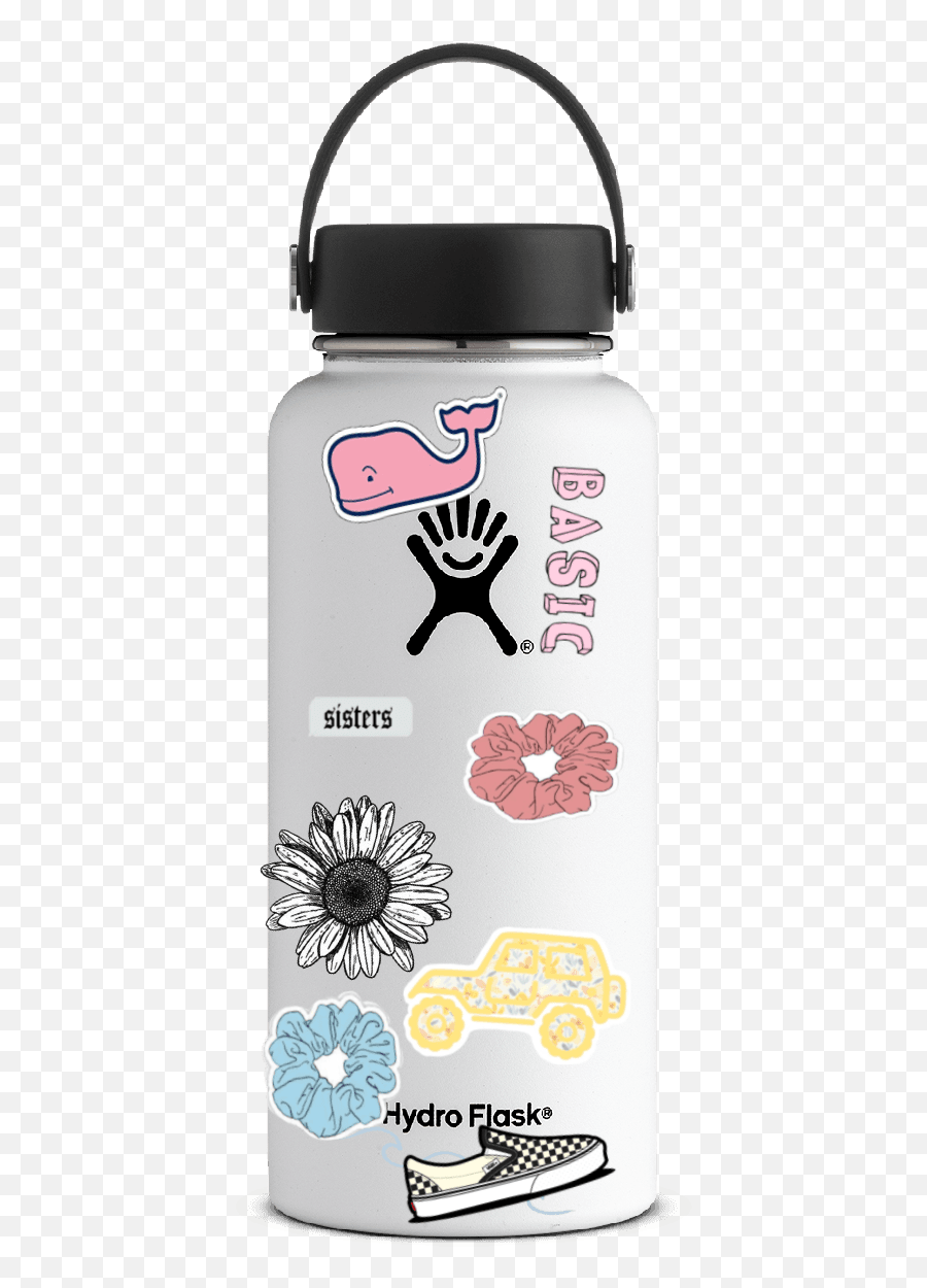 Download Png Hydro Flask Stickers - White 32 Oz Hydro Flask Emoji,Hydro Flask Logo Sticker