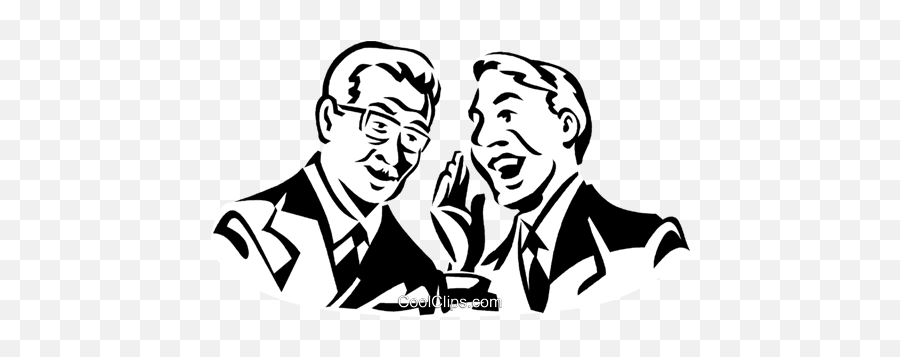 Two Men Talking Royalty Free Vector Clip Art Illustration - Men Talking Clipart Black And White Emoji,Talking Clipart
