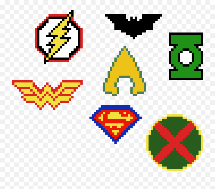 Justice League Logos - Flash Logos Pixel Art Emoji,Justice League Logo
