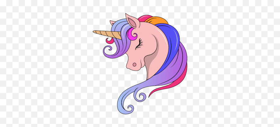 Closed Eye Pink Unicorn Illustration Emoji,Unicorn Eyes Clipart
