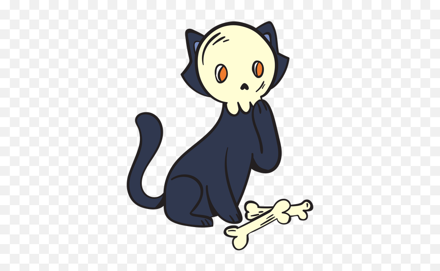 Black Cat Skull Cartoon Transparent Png U0026 Svg Vector Emoji,Black Cat Transparent Background