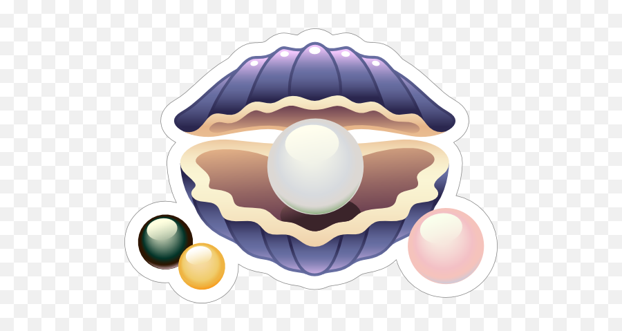 Oyster With Pearls Sticker Emoji,Oyster Clipart Black And White