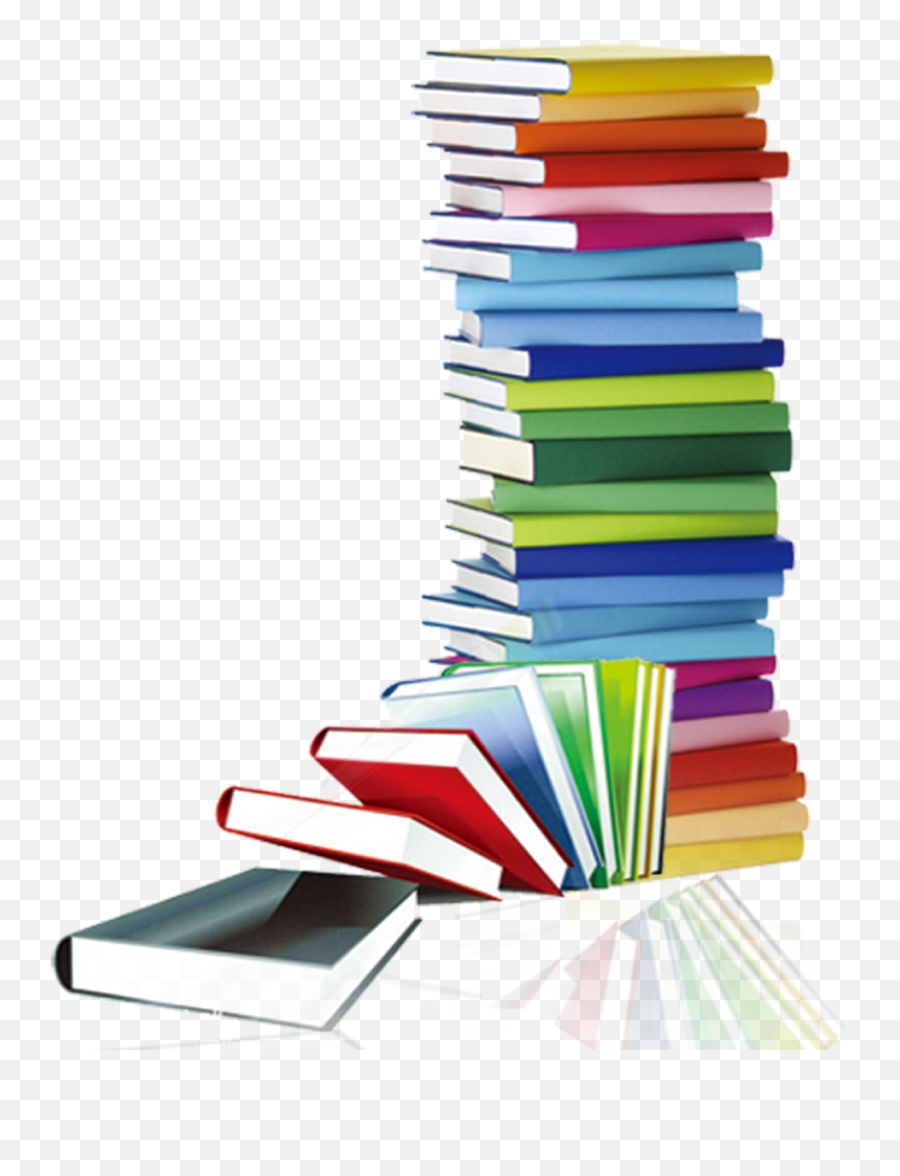 Book Library Stack Clip Art - Library Elements Png Download Clip Art Emoji,Stack Of Books Clipart