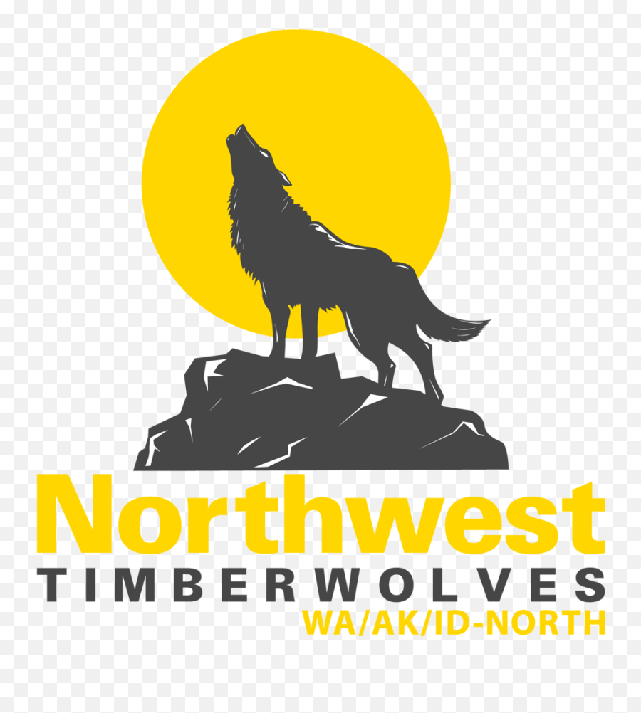 Northwest Timberwolves Powerful In Grey And Yellow Logo - Athabasca Catering Emoji,Timberwolves Logo