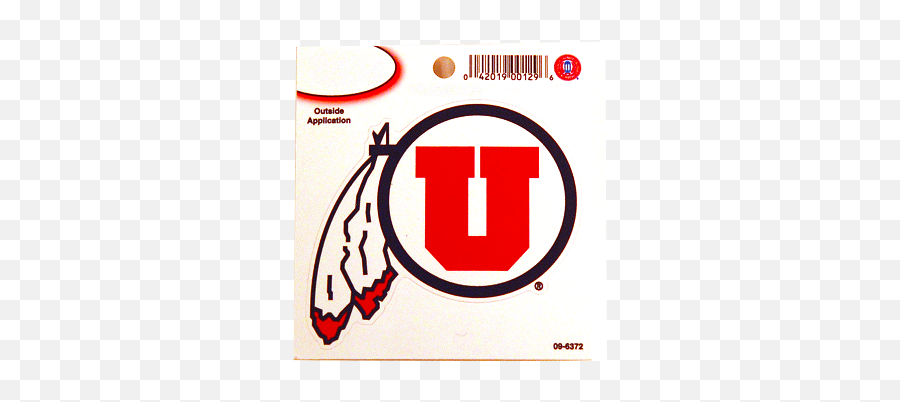Utah Utes Large Drum Feather Decal 9 - Utah Utes Logo Emoji,Utah Utes Logo
