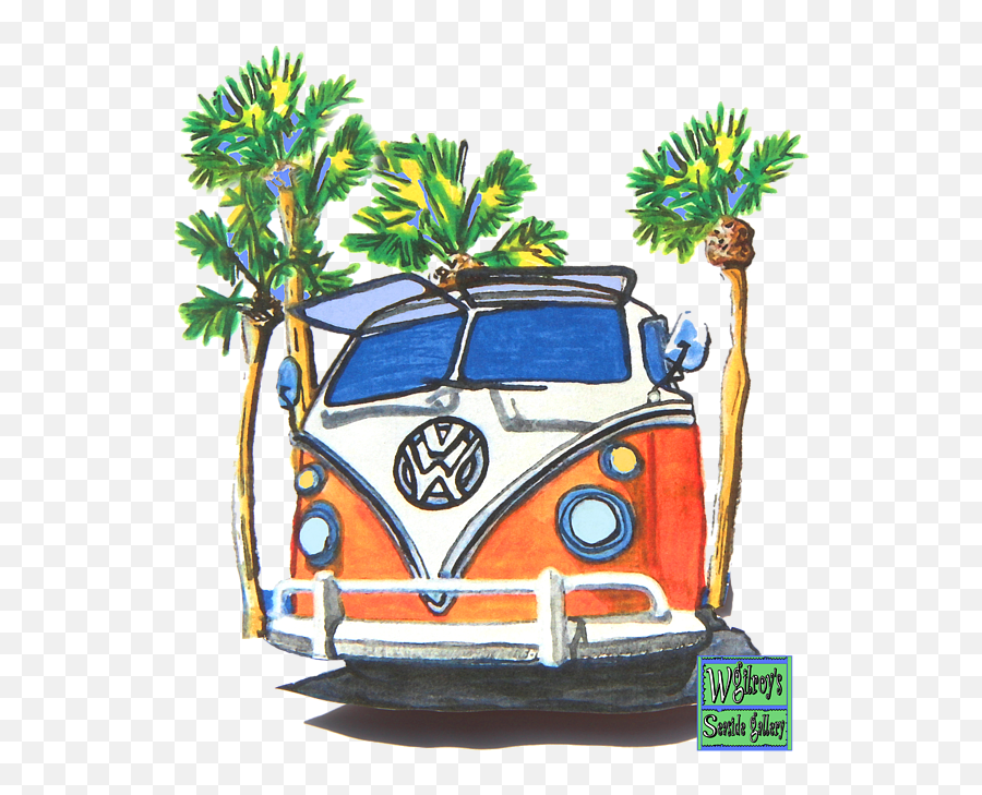 Volkswagen Vw Bus Surfing Hippie Camper - Vw Bus Shirts Emoji,Vw Bus Clipart