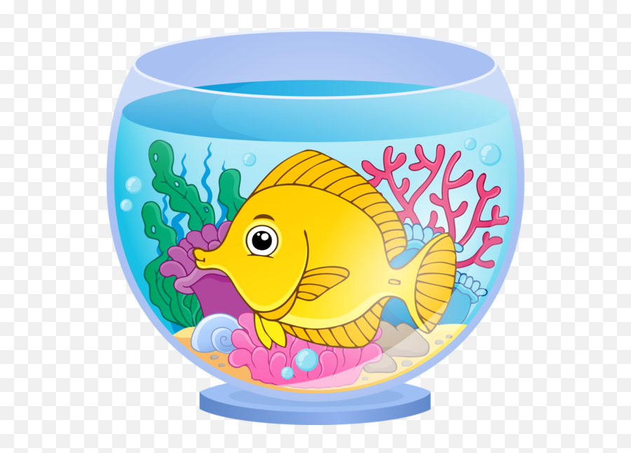 Fish In The Ocean Clipart - Pecera Circular De Corel Draw Sea Creatures Aquarium Clipart Emoji,Ocean Clipart