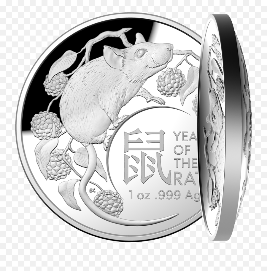Year Of The Rat - 1 Oz Emkcom Silver Lunar Coin 2020 Emoji,Rat Transparent