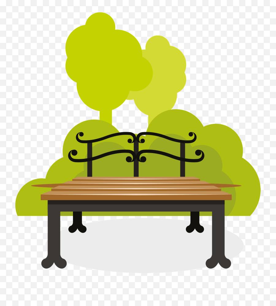 Bench In Park Clipart - Outdoor Bench Emoji,Park Clipart