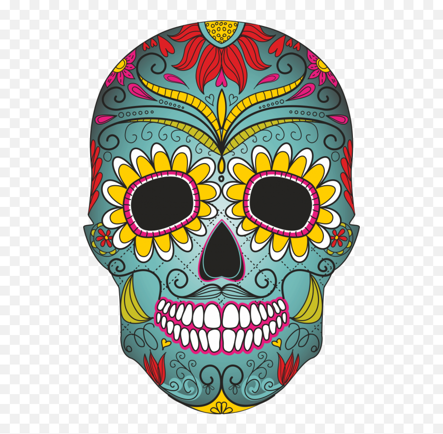 The Dead Skull Clipart - Sugar Skull Colored Emoji,Dia De Los Muertos Clipart