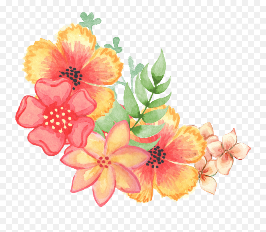 Textile Picshots Water Colour Flower Png 7 - Flowers Art Emoji,Watercolor Flower Png