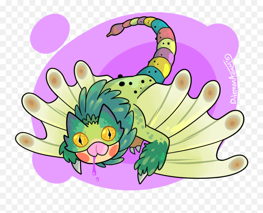Cute Chameleon Clipart - Monster Hunter World Pukei Pukei Pukei Pukei Mhw Cute Emoji,Hunter Clipart