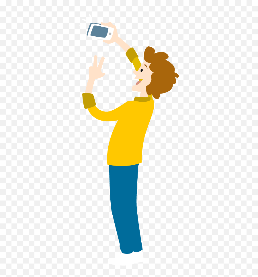 Cartoon Young Man Take Selfie By - People Social Media Clipart Emoji,Selfie Clipart