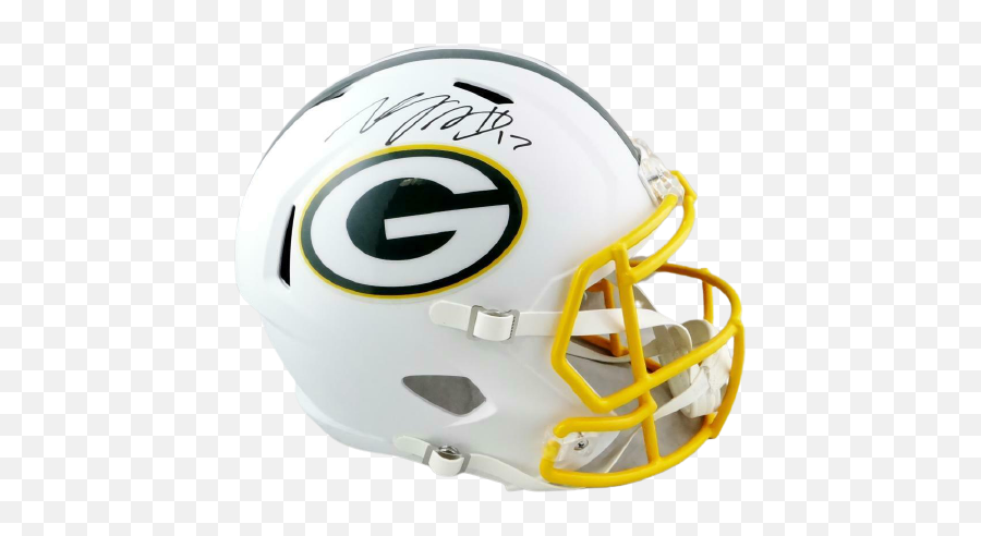 Davante Adams Green Bay Packers Signed Green Bay Packers Full - Sized Flat White Helmet Jsa Coa Revolution Helmets Emoji,Green Bay Packers Png