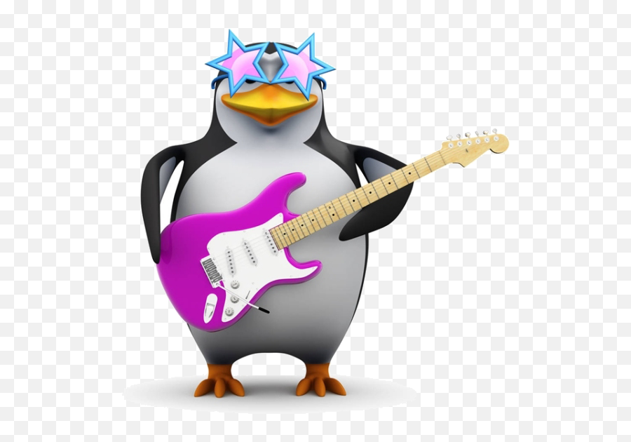 Download Engine Search Google Penguins Play Cartoon Guitar Emoji,Guitar Clipart Png