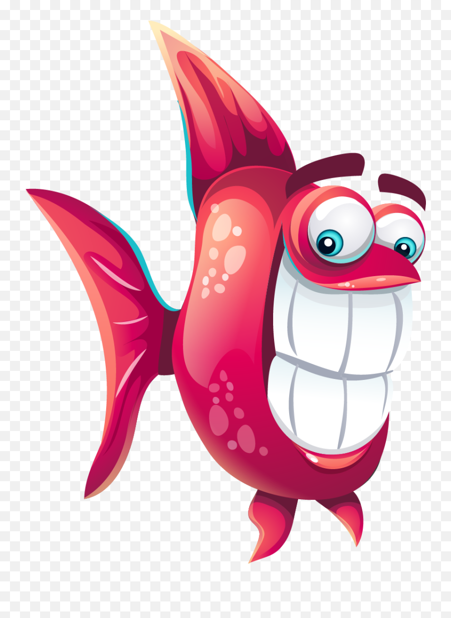 Funny Cartoon Fish - Cute Fish Png Clipart Full Size Emoji,Cartoon Fish Clipart