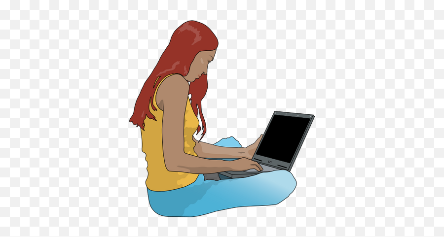 Person Using Computer Free Download Clip Art Free Clip - Drawing People With Computer Emoji,Human Clipart