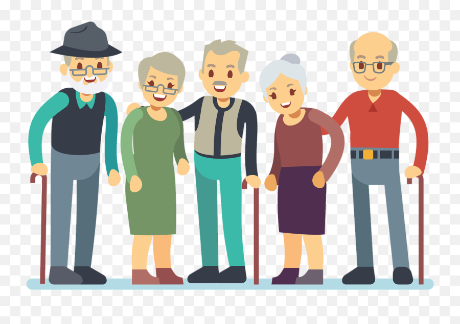 Download Old Man Group Cartoon - Full Size Png Image Pngkit Old People Illustration Png Emoji,Old Man Clipart