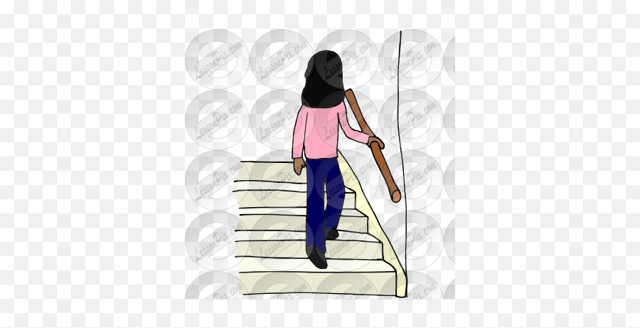 Hold Handrail Picture For Classroom Therapy Use - Great Girly Emoji,Stairs Clipart