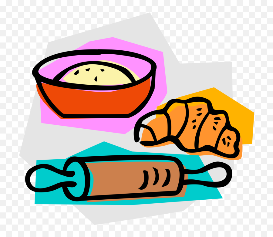 Rolling Pin Clip Art - Rolling Pin With Dough Clip Art Emoji,Rolling Pin Clipart