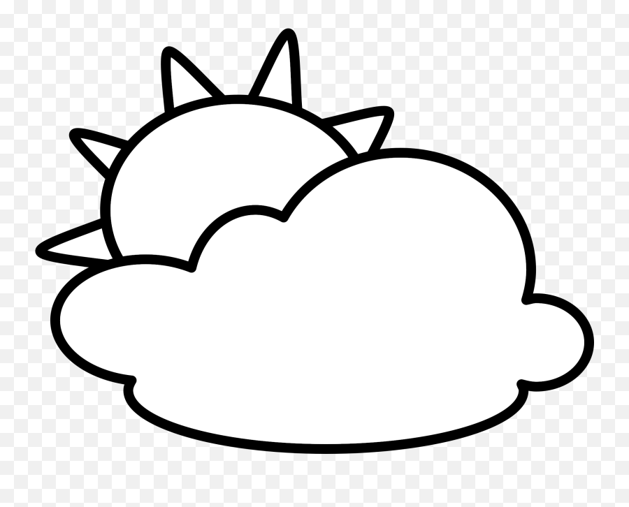 Download Hd Mb Imagepng - Sun And Clouds Clipart Black And Sketsa Gambar Cuaca Berawan Emoji,Clouds Clipart