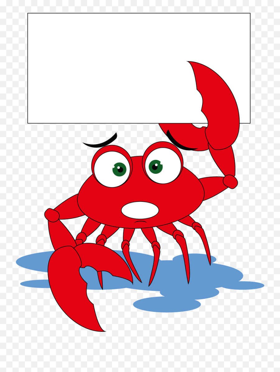 Crab Cartoon Holding A Sign Transprent - Crab Clipart Full Crab Holding Sign Clipart Emoji,Crab Clipart