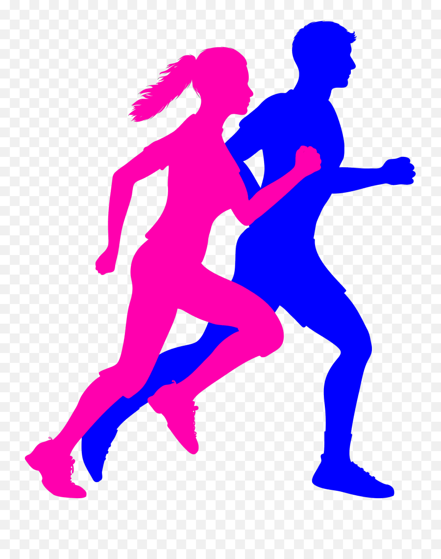 Running Man And Woman Silhouette - Man And Woman Running Logo Emoji,Wonder Woman Logo Silhouette