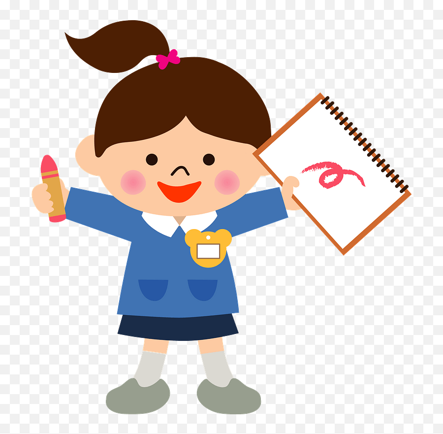 Kindergarten Girl Clipart - School Emoji,Kindergarten Clipart