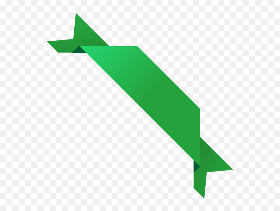 Corner Ribbon03 Green - Green Ribbon Vector Png Full Size Emoji,Green Ribbon Png