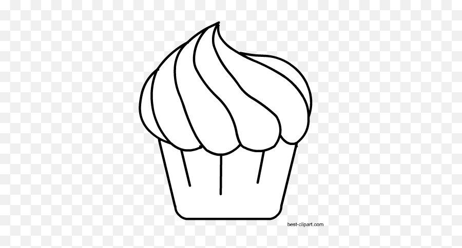 Black And White Cupcake Clipart Free - Free Content Full Baking Cup Emoji,Cupcake Clipart