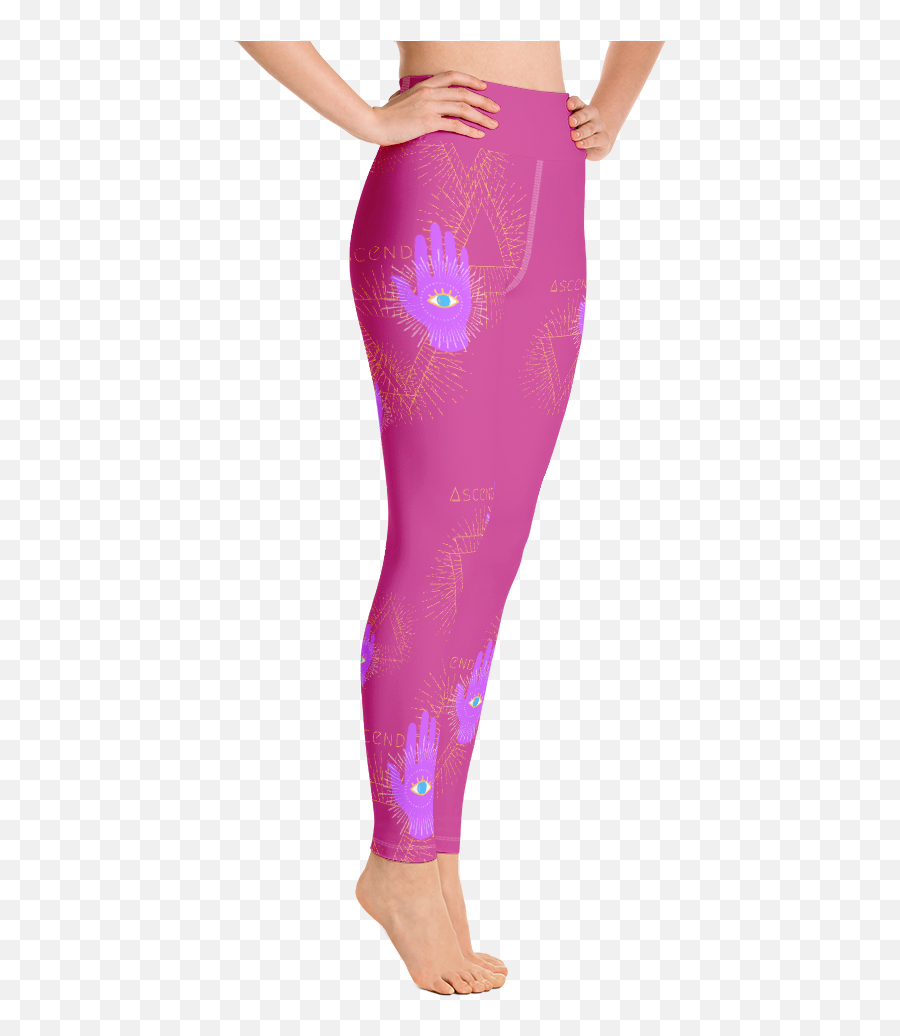 Acsend Yoga Leggings In Bright Pink - For Women Emoji,Asana Logo