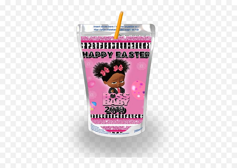 Editable Pink Boss Baby Easter Chip Bag - Girly Emoji,Boss Baby Logo