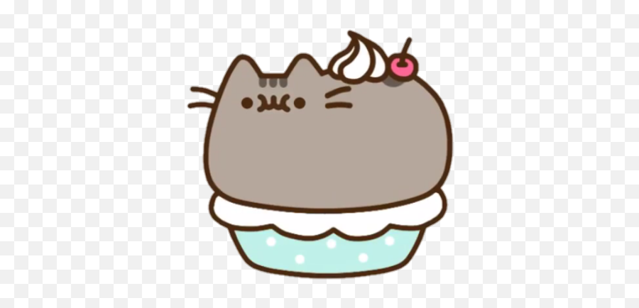 Download Hd Cat Cupcake And Png Image - Pusheen The Cat Kawaii Fat Cat Emoji,Pusheen Transparent Background